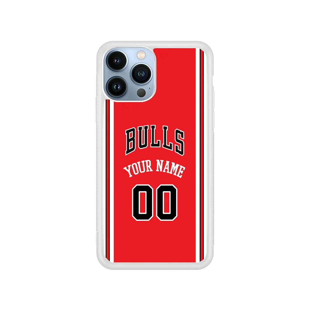 Custom Jersey Chicago Bulls NBA Phone Case-Red-Rubber / White (2D Case)-Xtracase