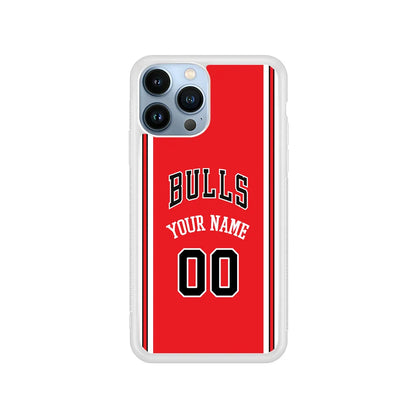 Custom Jersey Chicago Bulls NBA Phone Case-Red-Rubber / White (2D Case)-Xtracase