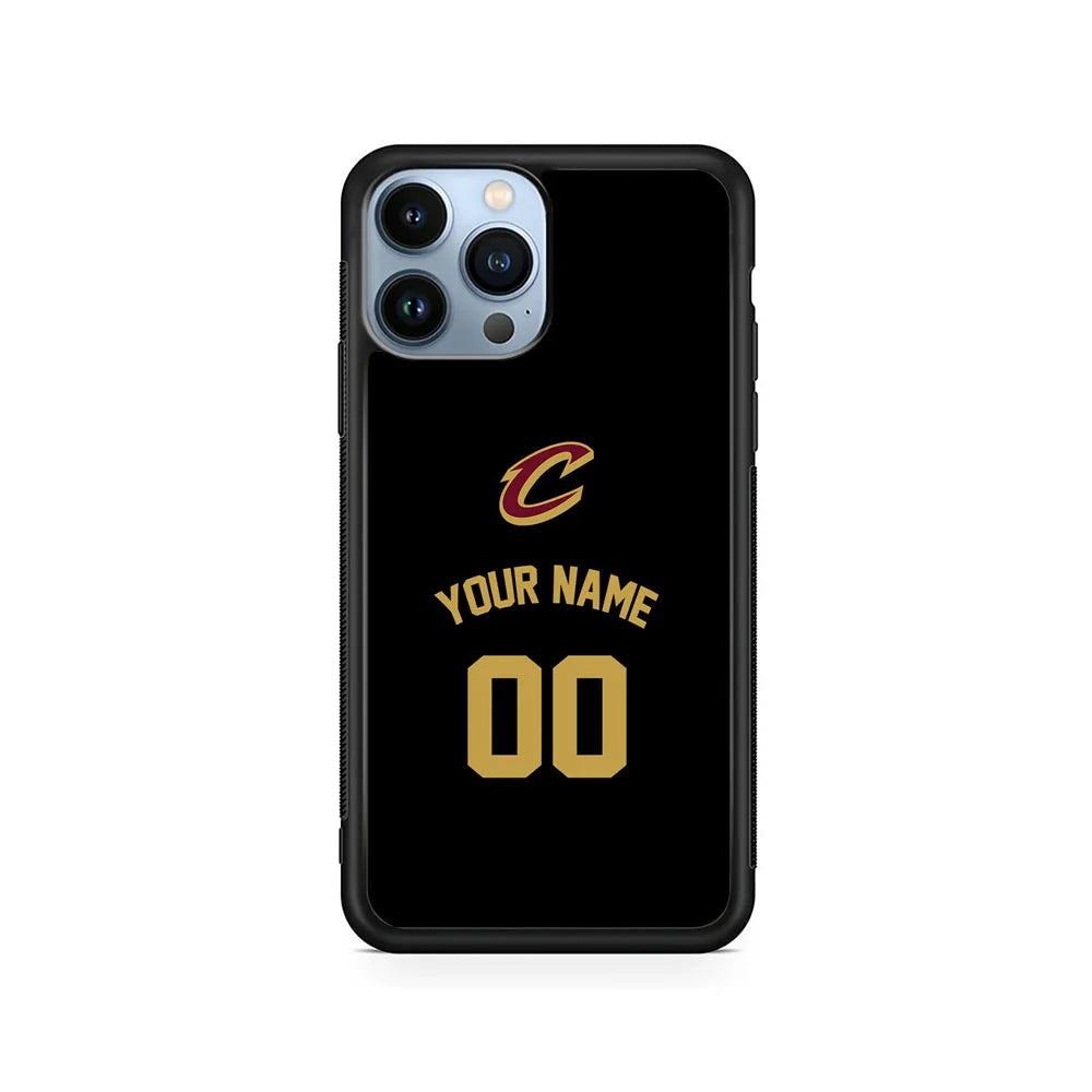 Custom Jersey Cleveland Cavaliers NBA Phone Case-Black-Rubber / Black (2D Case)-Xtracase