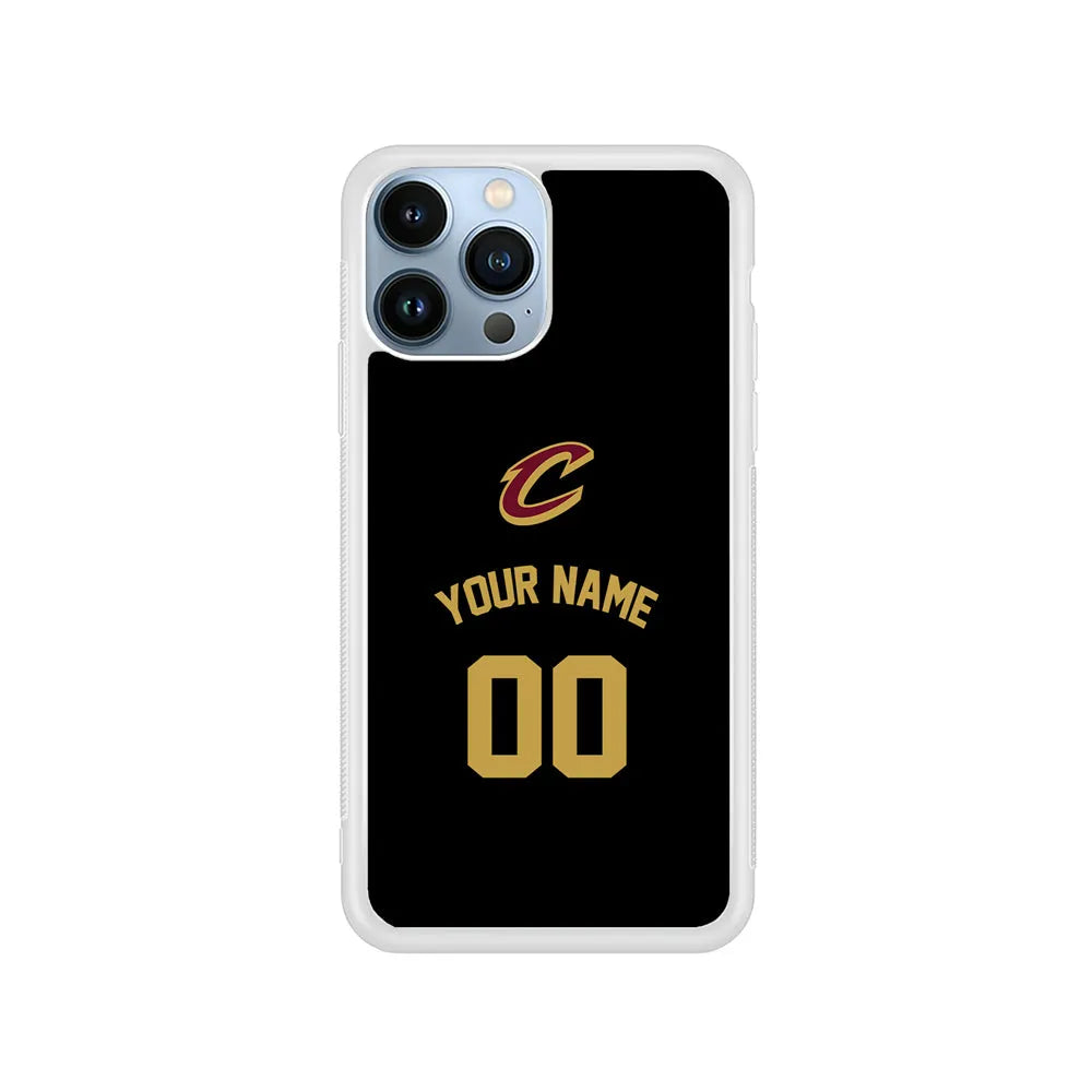 Custom Jersey Cleveland Cavaliers NBA Phone Case-Black-Rubber / White (2D Case)-Xtracase