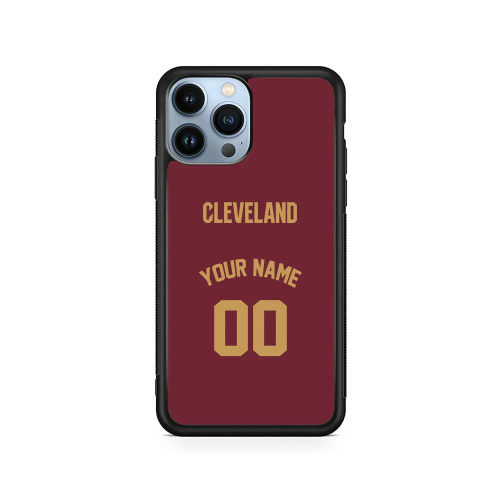 Custom Jersey Cleveland Cavaliers NBA Phone Case-Red-Rubber / Black (2D Case)-Xtracase
