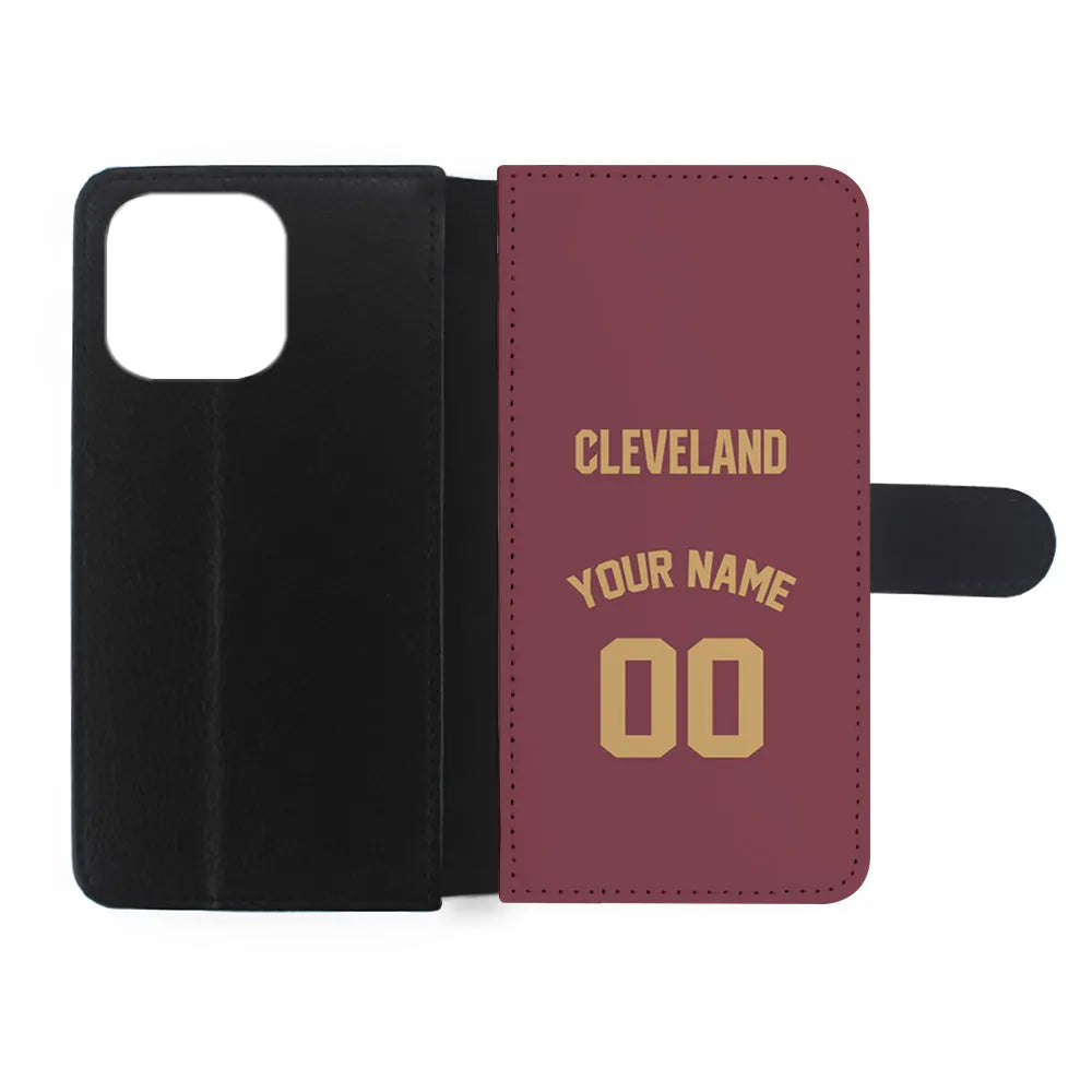 Custom Jersey Cleveland Cavaliers NBA Phone Case-Red-Flip Wallet Case-Xtracase