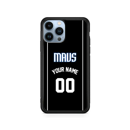 Custom Jersey Dallas Mavericks NBA Phone Case-Black-Rubber / Black (2D Case)-Xtracase