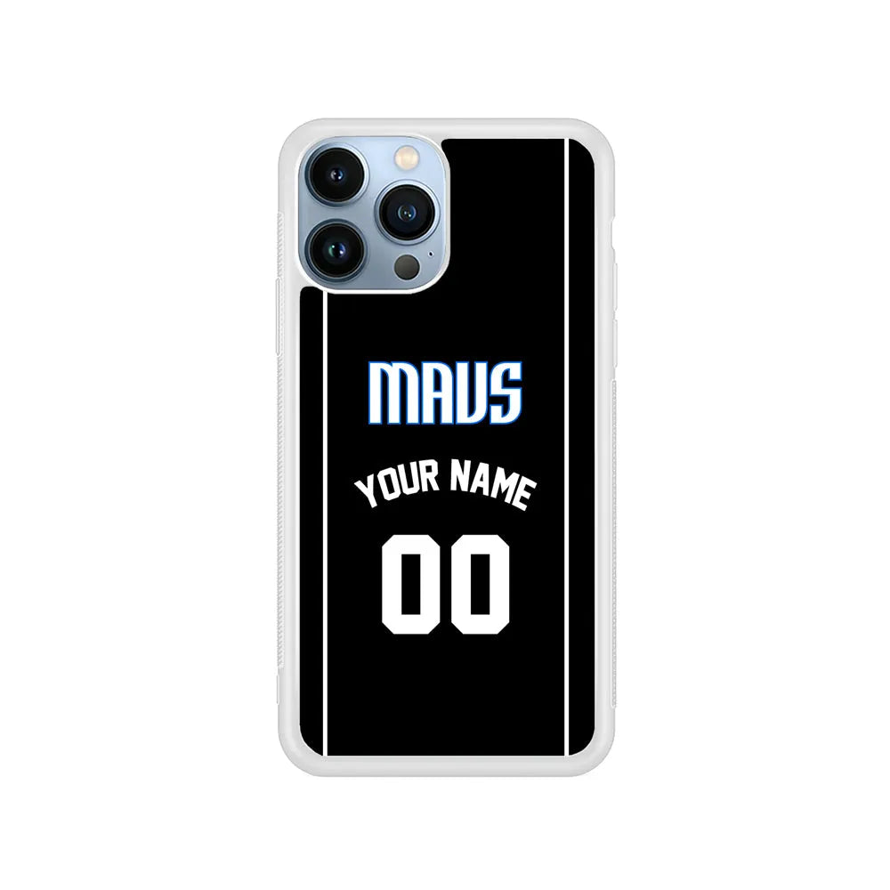 Custom Jersey Dallas Mavericks NBA Phone Case-Black-Rubber / White (2D Case)-Xtracase