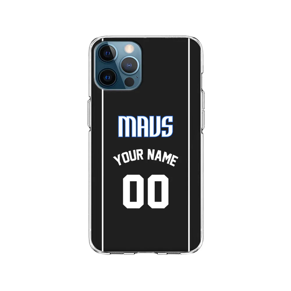 Custom Jersey Dallas Mavericks NBA Phone Case-Black-Clear Soft Case-Xtracase