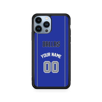 Custom Jersey Dallas Mavericks NBA Phone Case-Blue-Rubber / Black (2D Case)-Xtracase