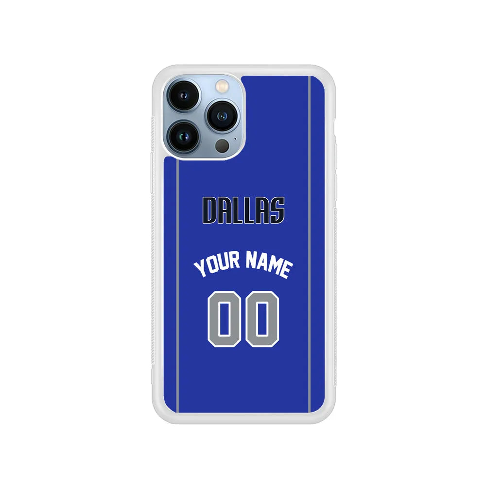 Custom Jersey Dallas Mavericks NBA Phone Case-Blue-Rubber / White (2D Case)-Xtracase