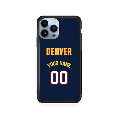 Custom Jersey Denver Nuggets NBA Phone Case-Black-Rubber / Black (2D Case)-Xtracase