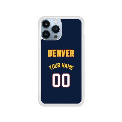 Custom Jersey Denver Nuggets NBA Phone Case-Black-Rubber / White (2D Case)-Xtracase