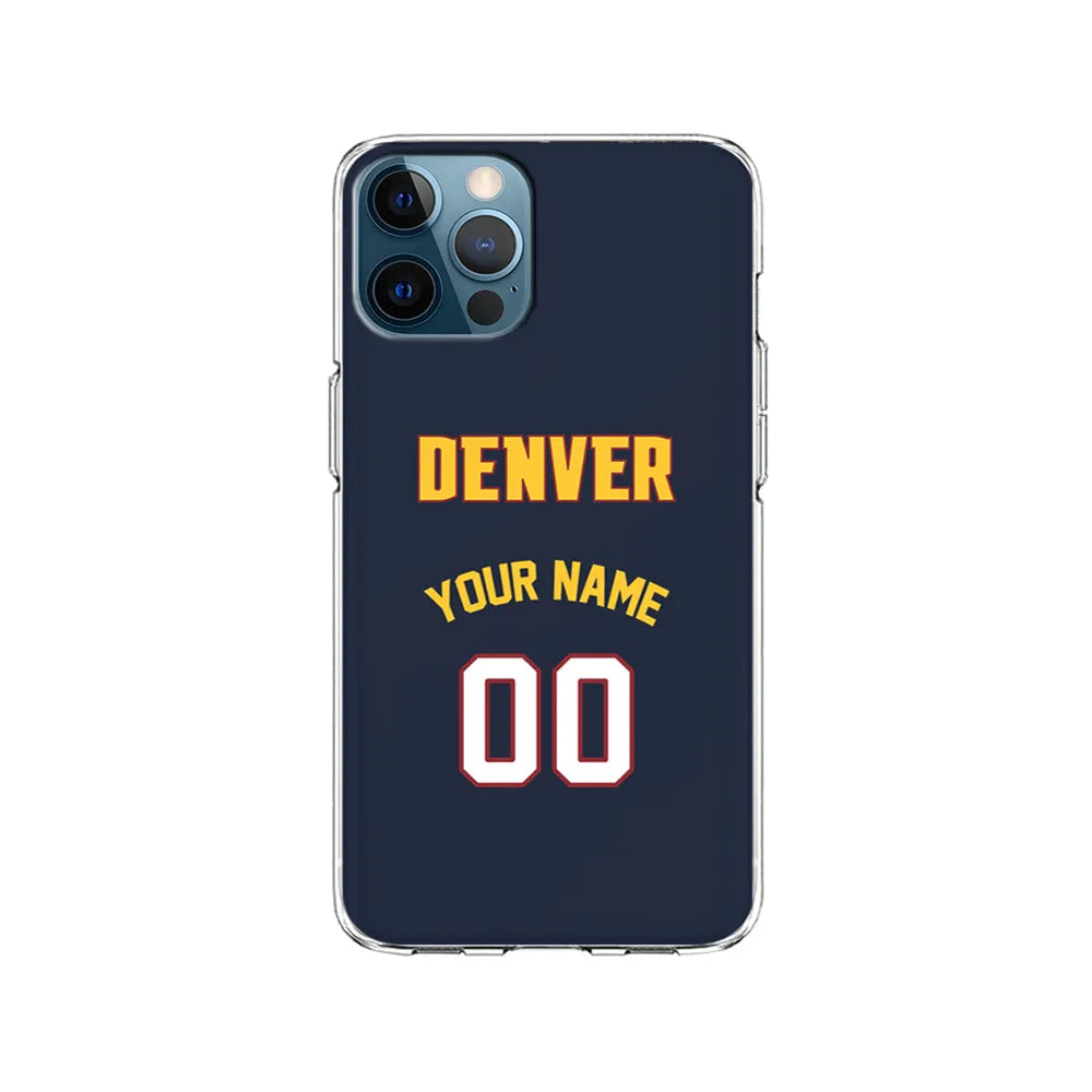 Custom Jersey Denver Nuggets NBA Phone Case-Black-Clear Soft Case-Xtracase