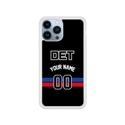 Custom Jersey Detroit Pistons NBA Phone Case-Black-Rubber / White (2D Case)-Xtracase