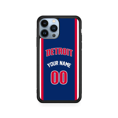 Custom Jersey Detroit Pistons NBA Phone Case-Navy-Rubber / Black (2D Case)-Xtracase