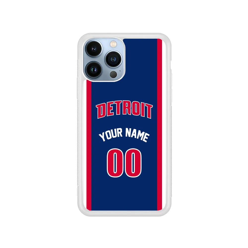 Custom Jersey Detroit Pistons NBA Phone Case-Navy-Rubber / White (2D Case)-Xtracase