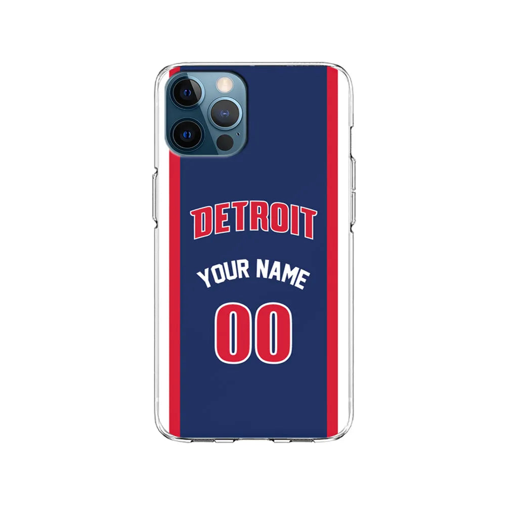 Custom Jersey Detroit Pistons NBA Phone Case-Navy-Clear Soft Case-Xtracase