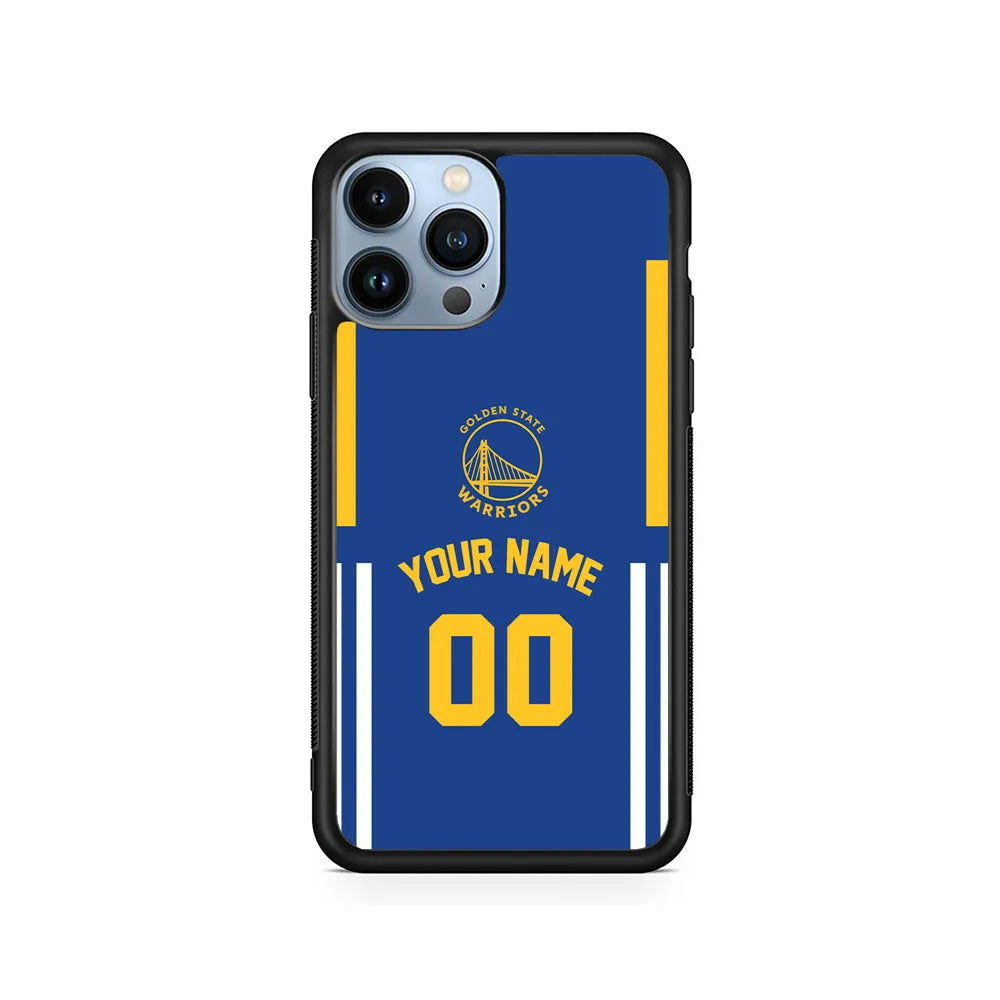 Custom Jersey Golden State Warriors NBA Phone Case-Blue-Rubber / Black (2D Case)-Xtracase