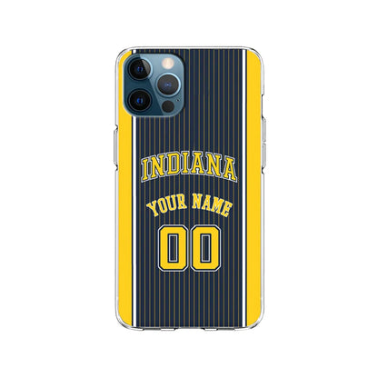 Custom Jersey Indiana Pacers NBA Phone Case-Navy-Clear Soft Case-Xtracase