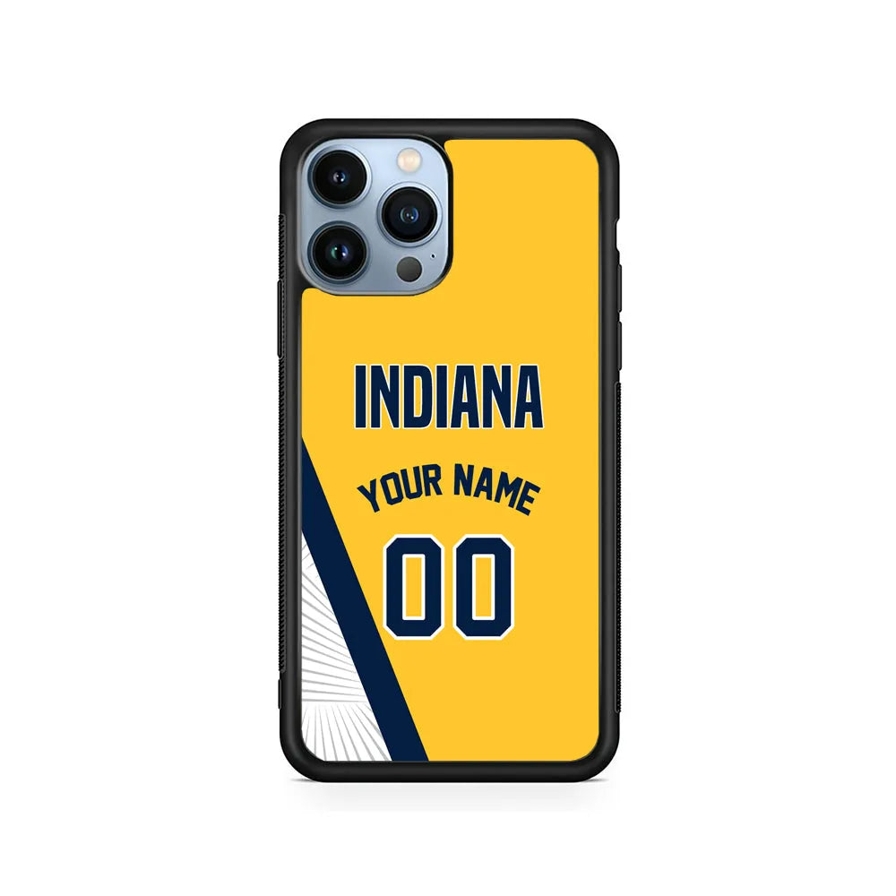 Custom Jersey Indiana Pacers NBA Phone Case-Yellow-Rubber / Black (2D Case)-Xtracase