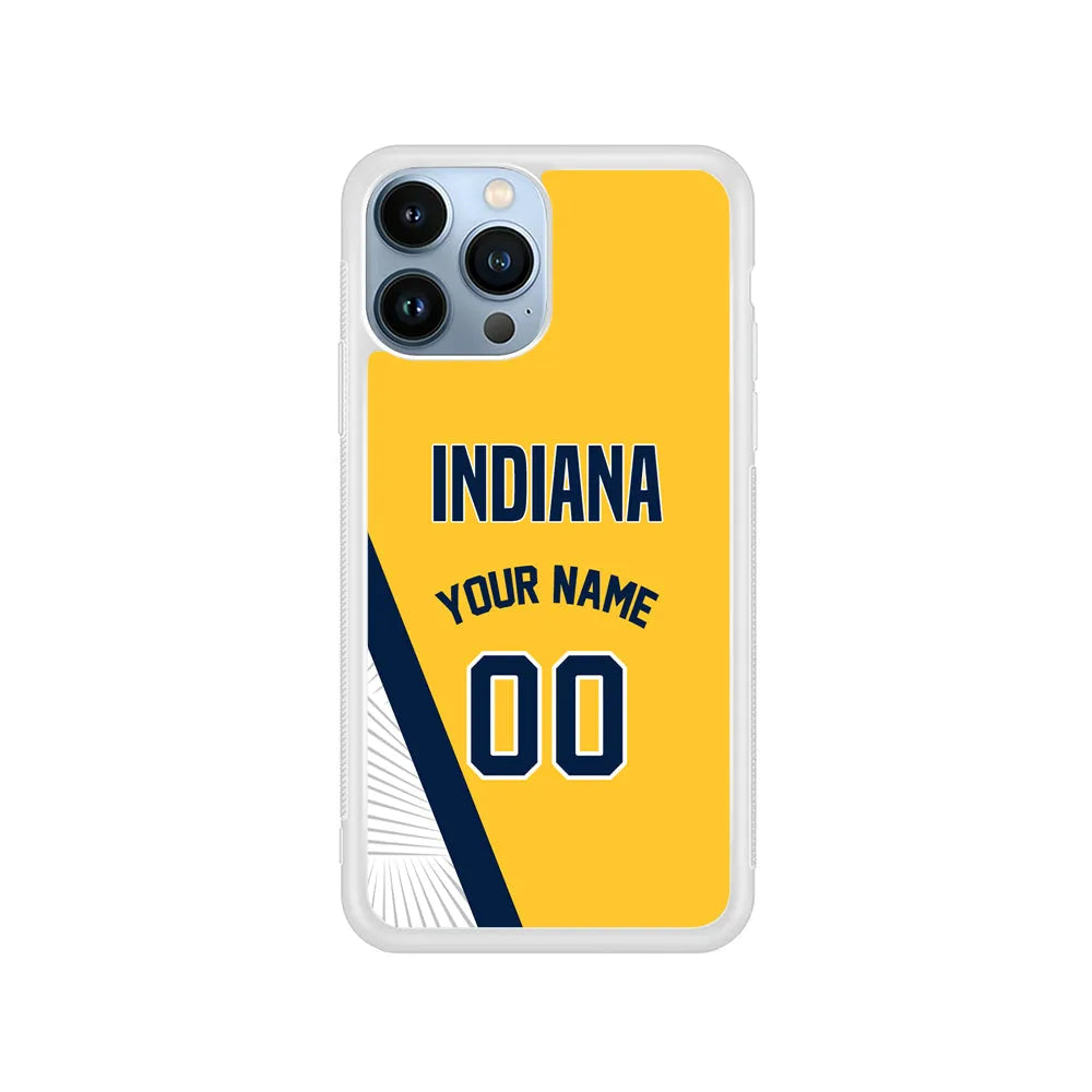 Custom Jersey Indiana Pacers NBA Phone Case-Yellow-Rubber / White (2D Case)-Xtracase