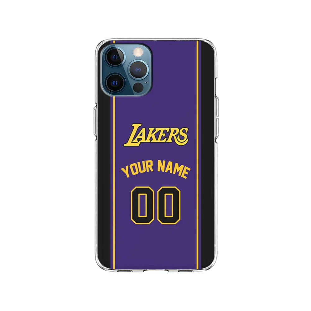 Custom Jersey Los Angeles Lakers NBA Phone Case-Purple-Clear Soft Case-Xtracase