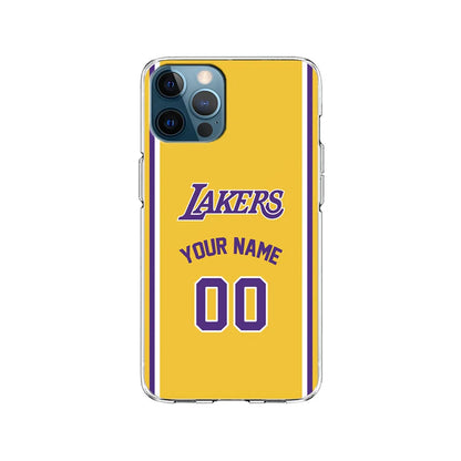 Custom Jersey Los Angeles Lakers NBA Phone Case-Yellow-Clear Soft Case-Xtracase
