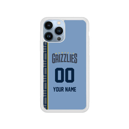 Custom Jersey Memphis Grizzlies NBA Phone Case-Blue-Rubber / White (2D Case)-Xtracase