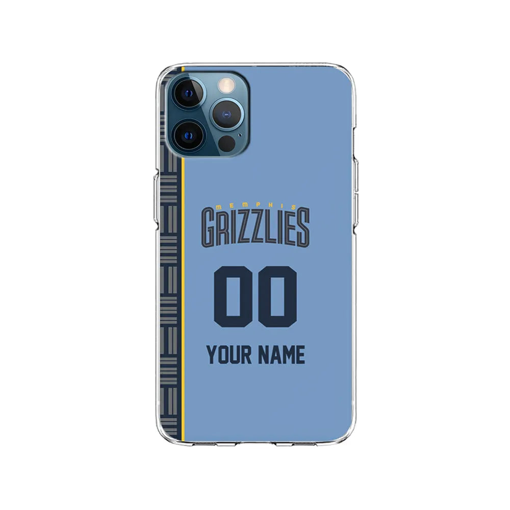 Custom Jersey Memphis Grizzlies NBA Phone Case-Blue-Clear Soft Case-Xtracase