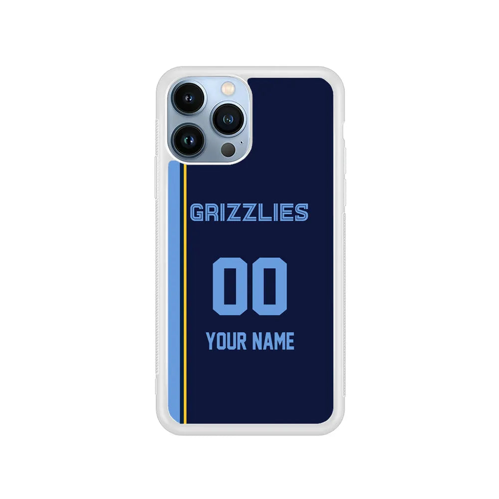 Custom Jersey Memphis Grizzlies NBA Phone Case-Navy-Rubber / White (2D Case)-Xtracase