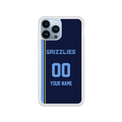 Custom Jersey Memphis Grizzlies NBA Phone Case-Navy-Rubber / White (2D Case)-Xtracase