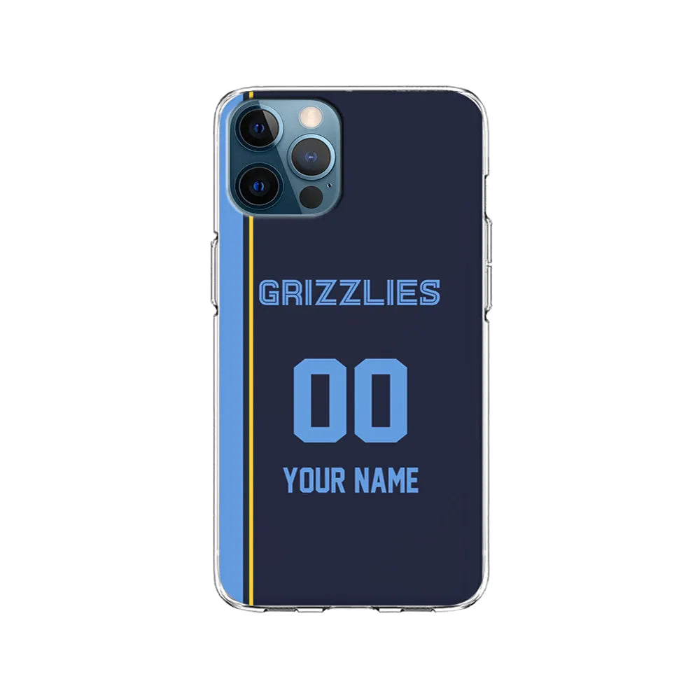 Custom Jersey Memphis Grizzlies NBA Phone Case-Navy-Clear Soft Case-Xtracase