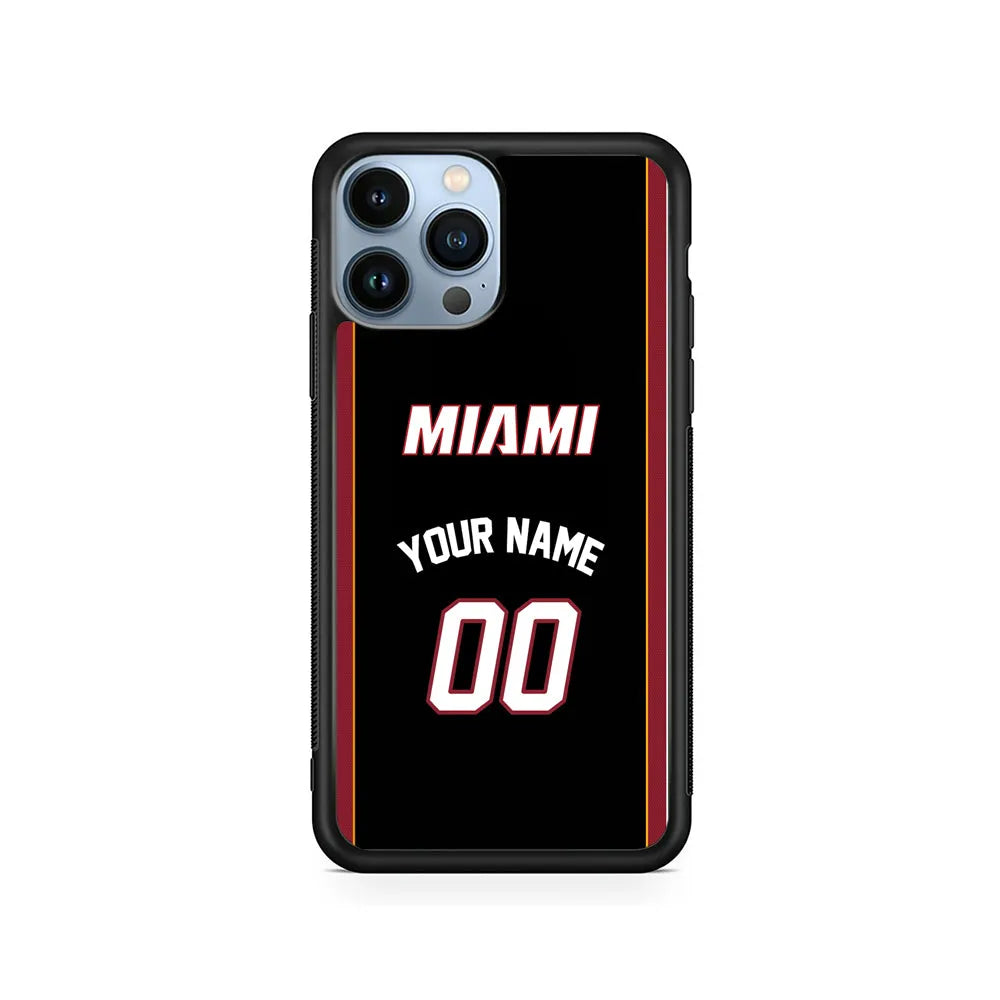 Custom Jersey Miami Heat NBA Phone Case-Black-Rubber / Black (2D Case)-Xtracase