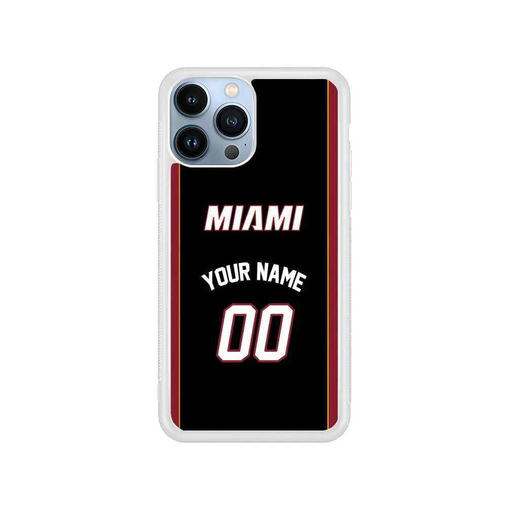 Custom Jersey Miami Heat NBA Phone Case-Black-Rubber / White (2D Case)-Xtracase