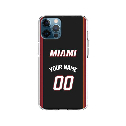 Custom Jersey Miami Heat NBA Phone Case-Black-Clear Soft Case-Xtracase