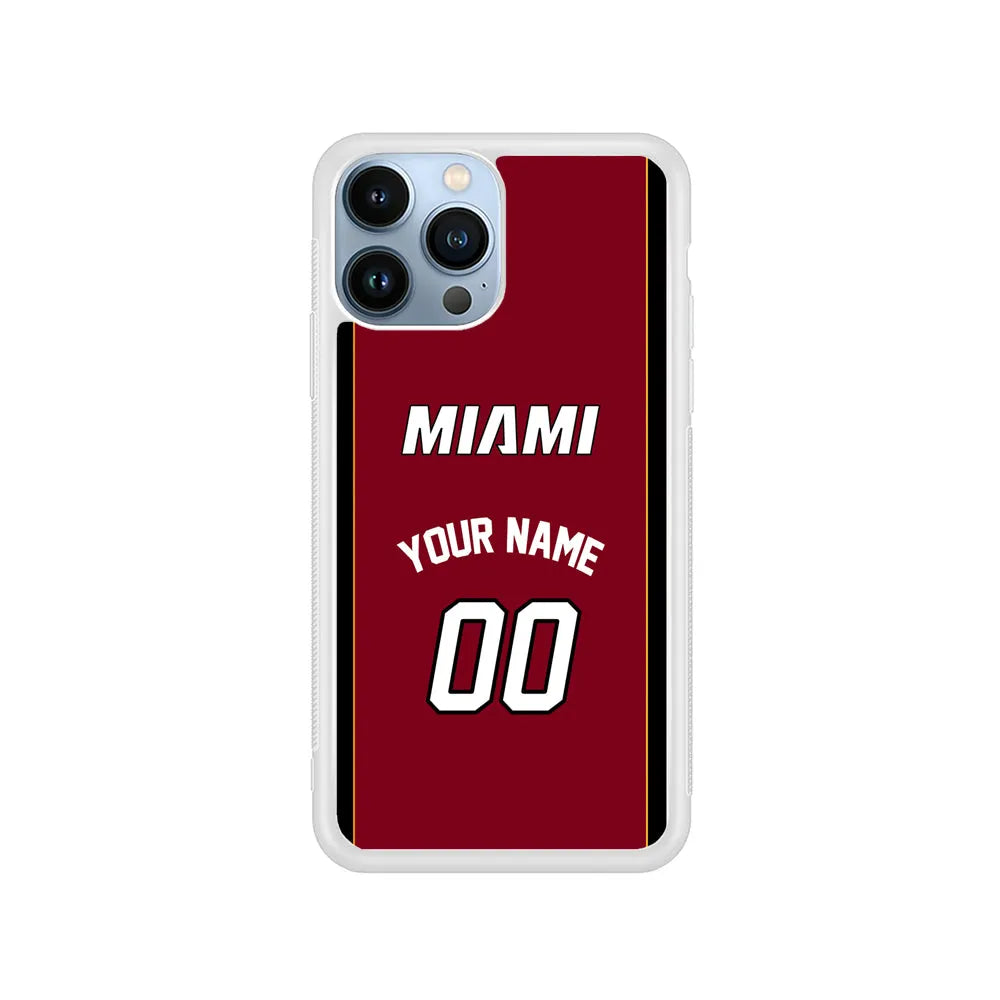Custom Jersey Miami Heat NBA Phone Case-Red-Rubber / White (2D Case)-Xtracase