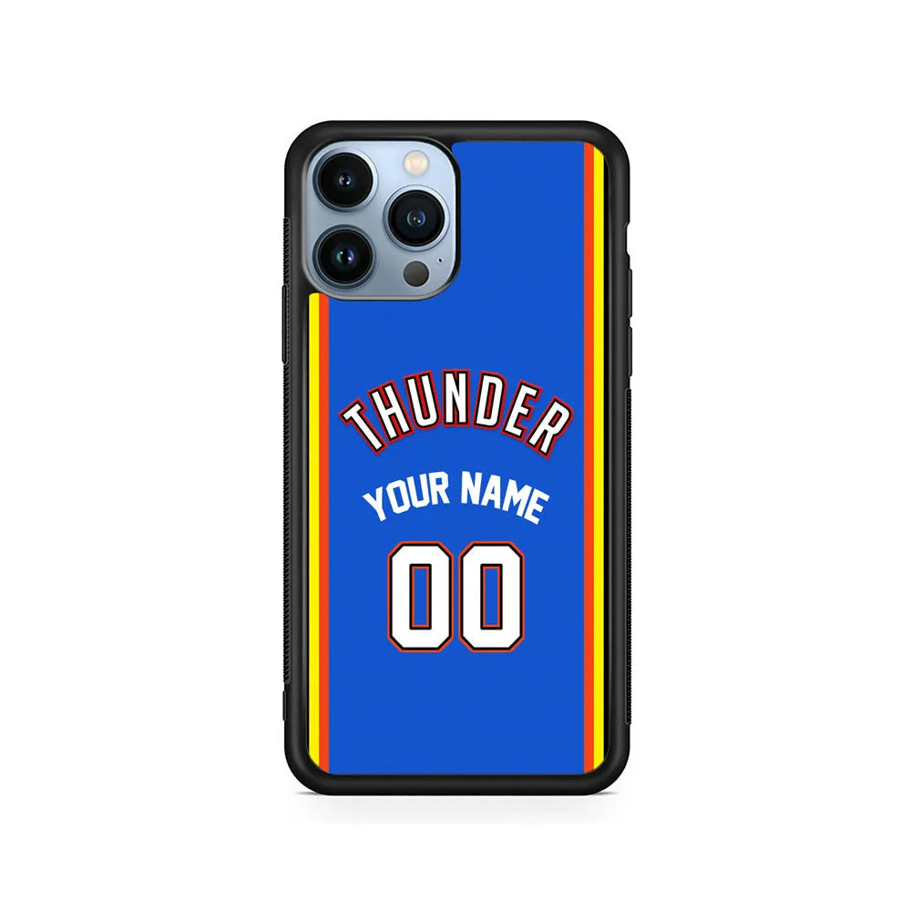 Custom Jersey Oklahoma City Thunder NBA Phone Case-Blue-Rubber / Black (2D Case)-Xtracase