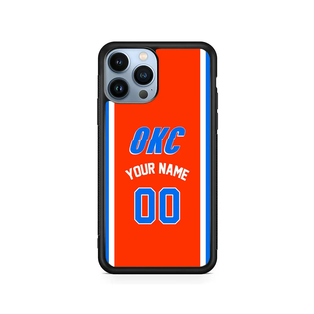 Custom Jersey Oklahoma City Thunder NBA Phone Case-Red-Rubber / Black (2D Case)-Xtracase
