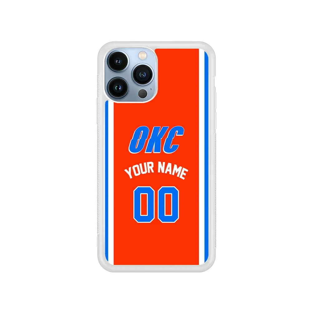 Custom Jersey Oklahoma City Thunder NBA Phone Case-Red-Rubber / White (2D Case)-Xtracase