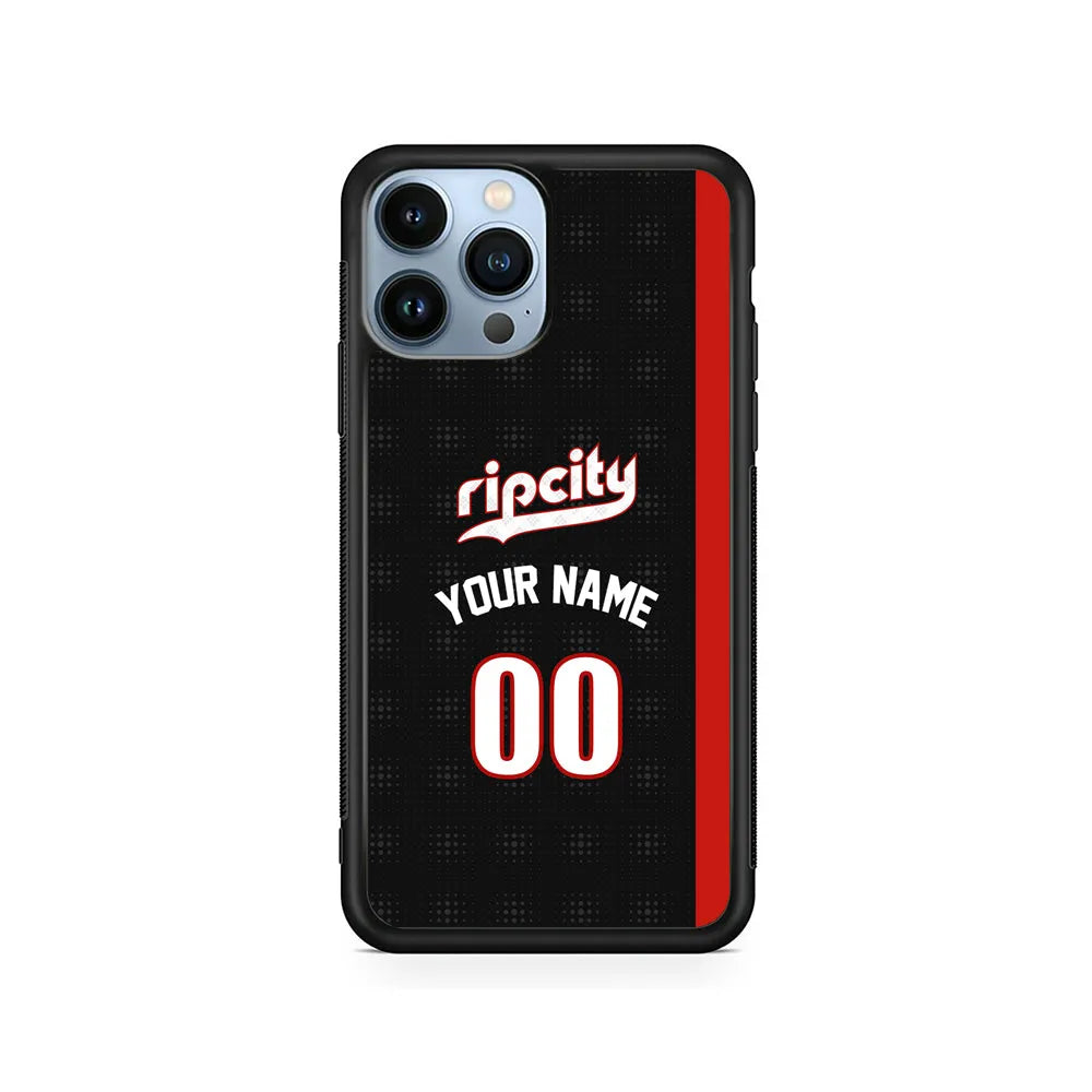 Custom Jersey Portland Trail Blazers NBA Phone Case-Black-Rubber / Black (2D Case)-Xtracase