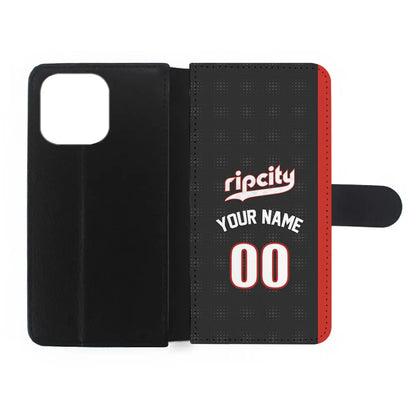 Custom Jersey Portland Trail Blazers NBA Phone Case-Black-Flip Wallet Case-Xtracase