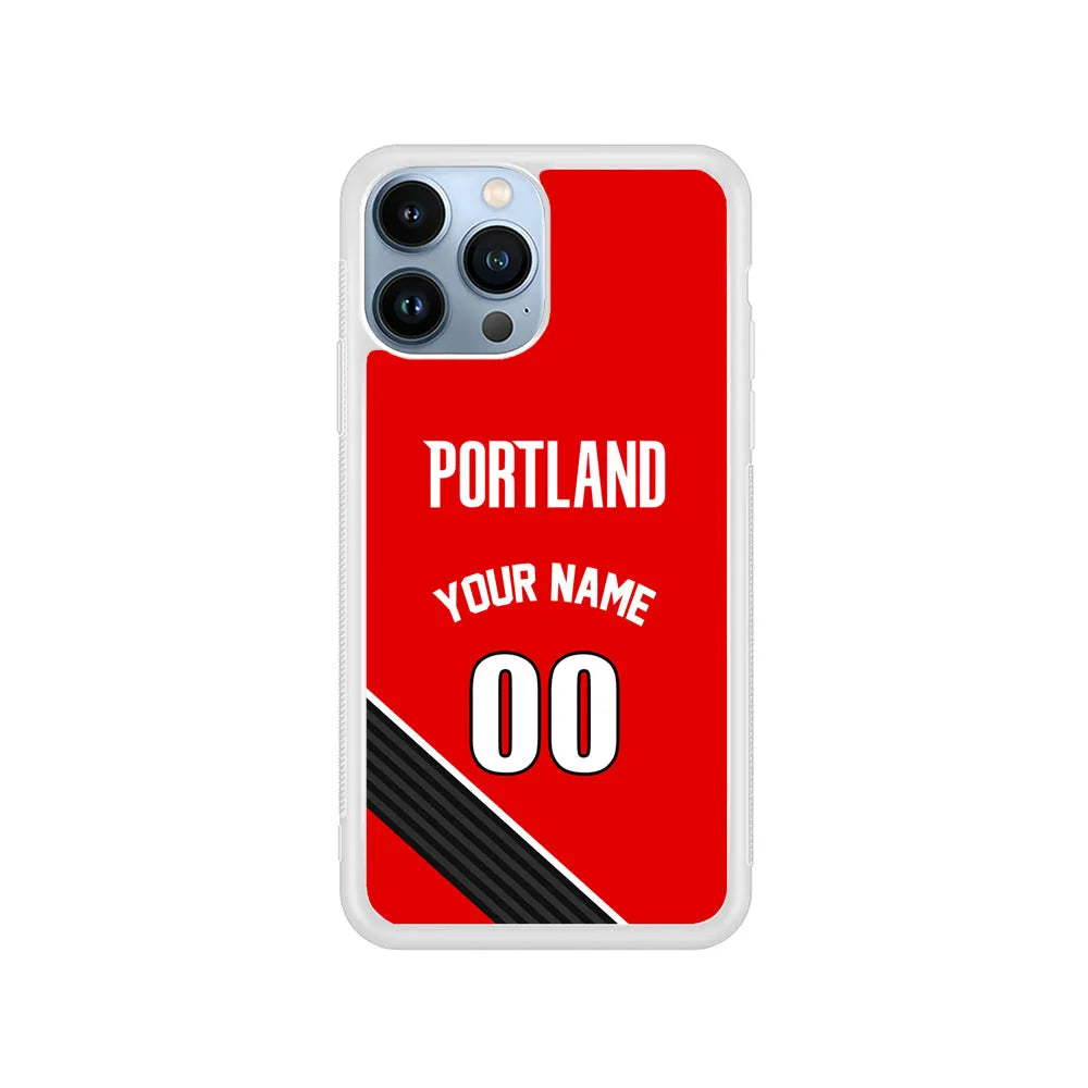 Custom Jersey Portland Trail Blazers NBA Phone Case-Red-Rubber / White (2D Case)-Xtracase