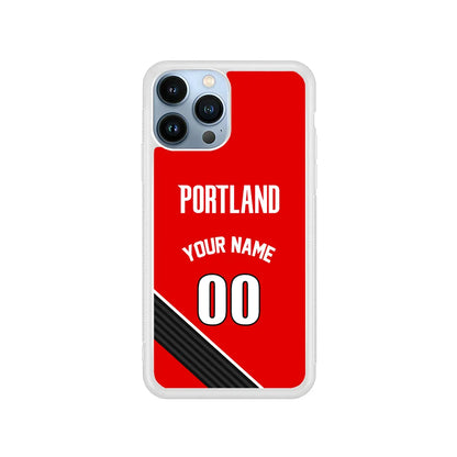 Custom Jersey Portland Trail Blazers NBA Phone Case-Red-Rubber / White (2D Case)-Xtracase