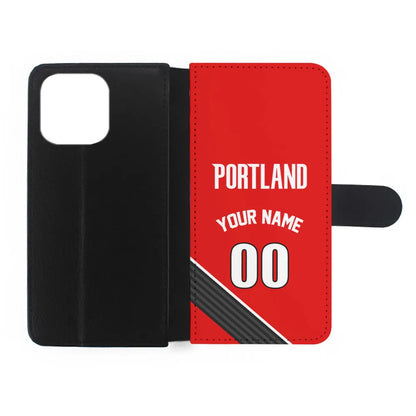Custom Jersey Portland Trail Blazers NBA Phone Case-Red-Flip Wallet Case-Xtracase
