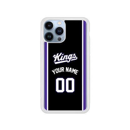 Custom Jersey Sacramento Kings NBA Phone Case-Black-Rubber / White (2D Case)-Xtracase