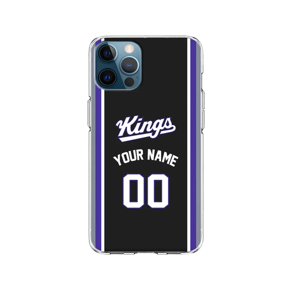 Custom Jersey Sacramento Kings NBA Phone Case-Black-Clear Soft Case-Xtracase