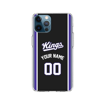 Custom Jersey Sacramento Kings NBA Phone Case-Black-Clear Soft Case-Xtracase