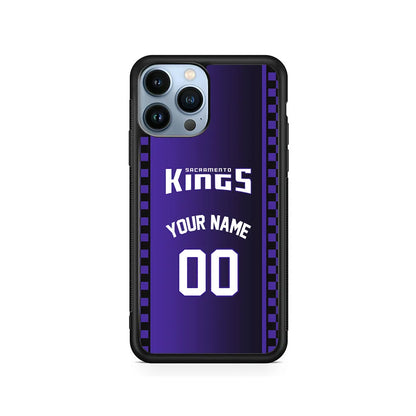 Custom Jersey Sacramento Kings NBA Phone Case-Purple-Rubber / Black (2D Case)-Xtracase