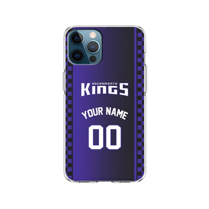 Custom Jersey Sacramento Kings NBA Phone Case-Purple-Clear Soft Case-Xtracase