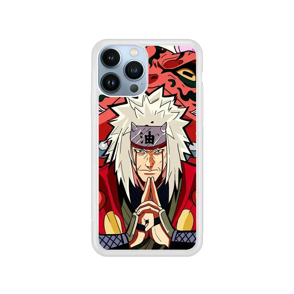 Jiraya X Gamabunta iPhone 15 Pro Max Case-Rubber / White (2D Case)-Xtracase
