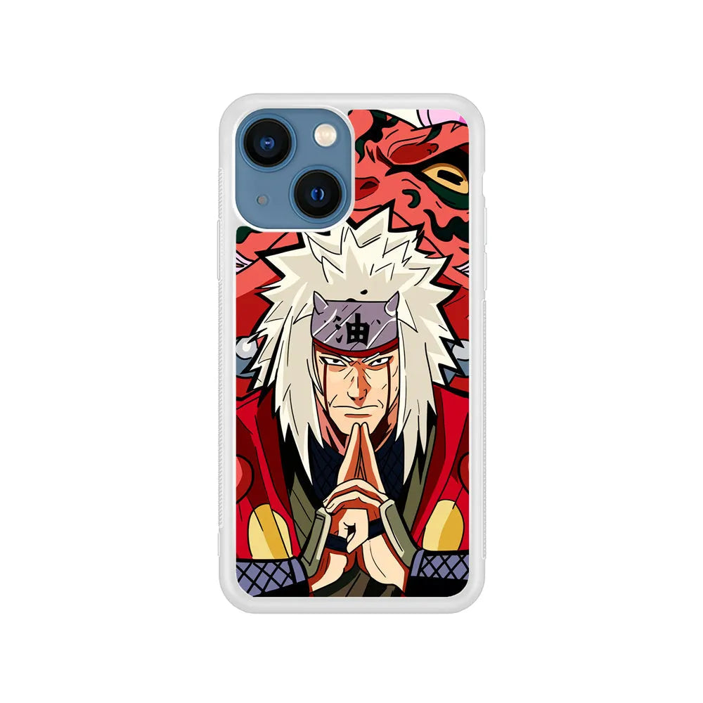 Jiraya X Gamabunta iPhone 15 Plus Case-Rubber / White (2D Case)-Xtracase