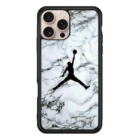 Jordan White Marble Logo iPhone 16 Pro Max Case - Xtracase
