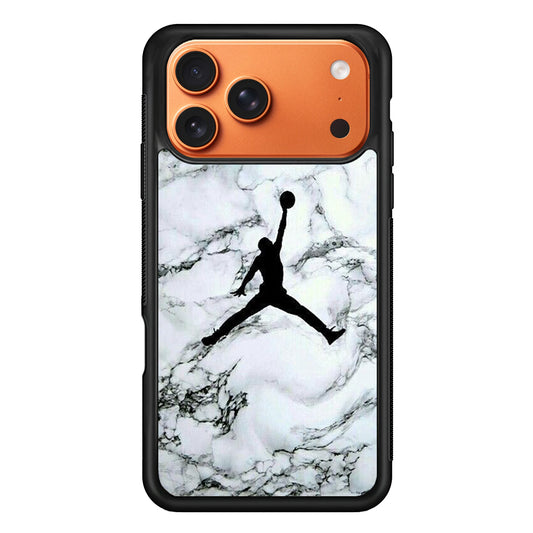 Jordan White Marble Logo iPhone 17 Pro Max Case